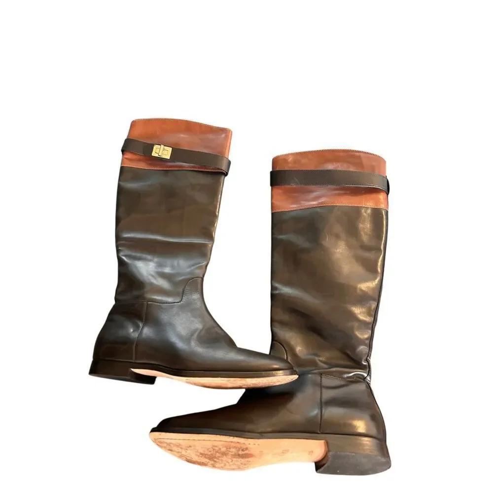 Cole Haan Air Daelin Riding Boots Black Brown Size 5.5 B